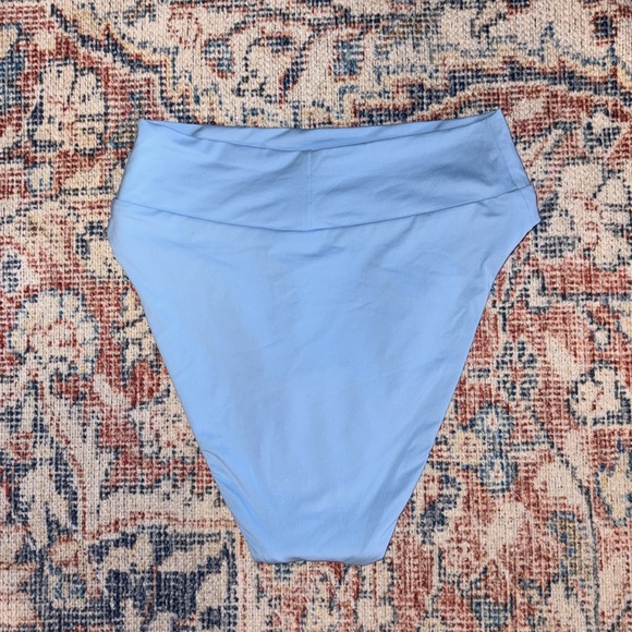 Becca Rebecca Virtue Tanya French Cut High Leg Bikini Bottoms Sky Blue SZ S NWT - Picture 2 of 3